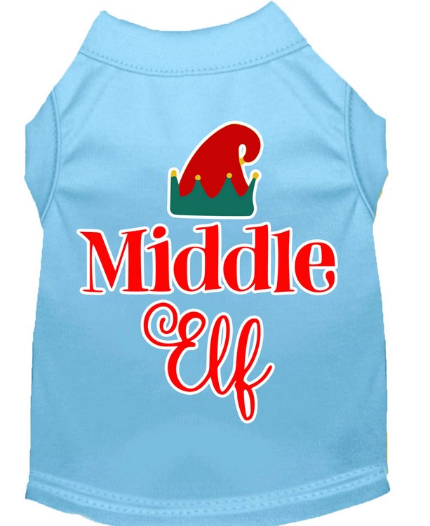 Middle Elf Screen Print Dog Shirt Baby Blue Med